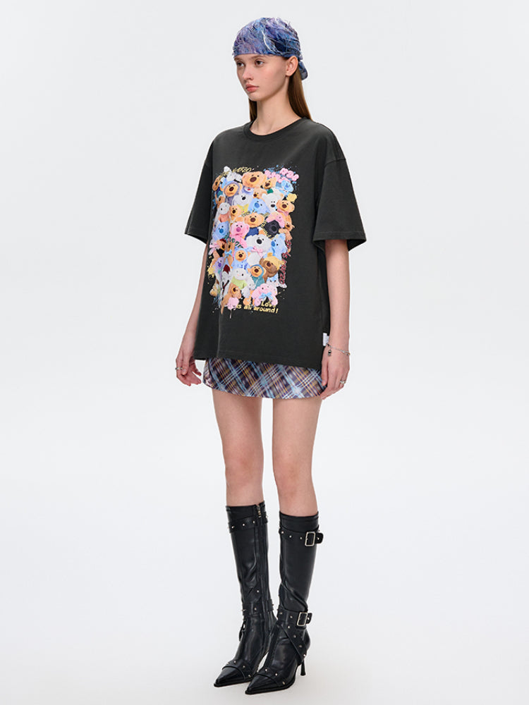 Doll Collection Illustration Cotton T-Shirt