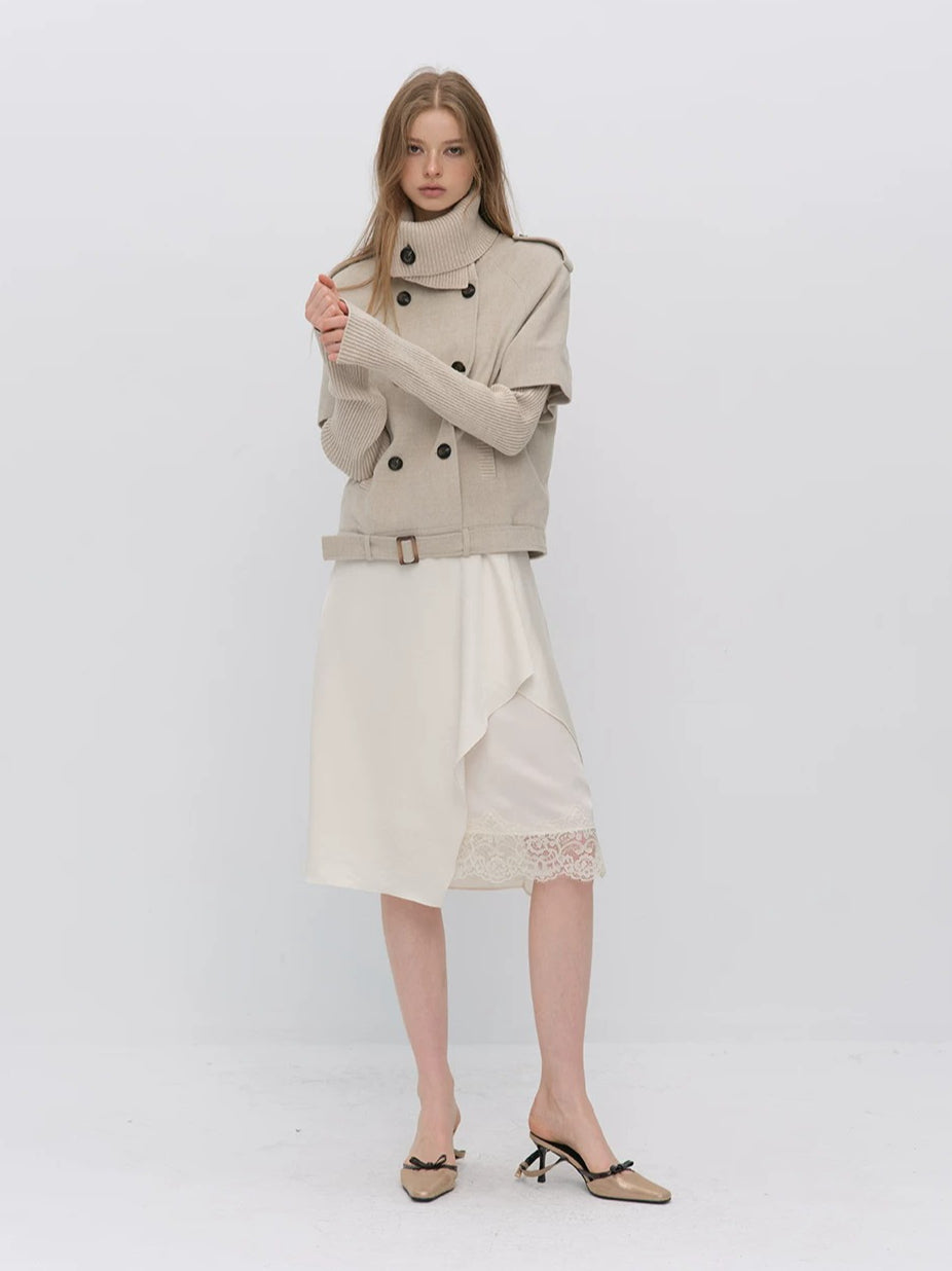 Asymmetric Satin Skirt