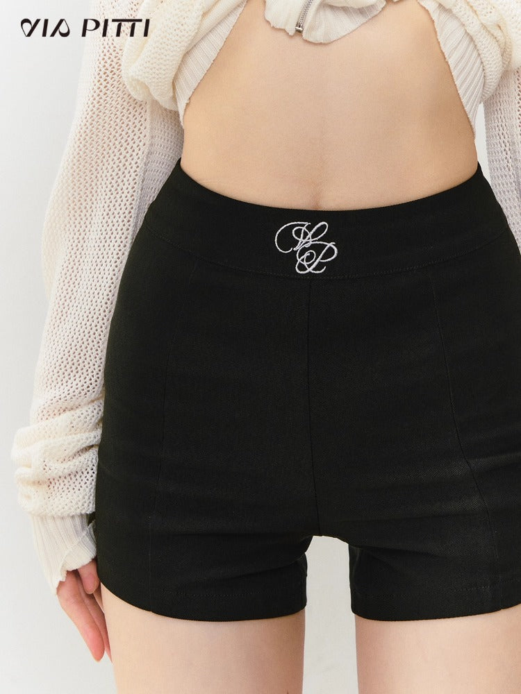 High-Waisted Elastic Slimming Bottoming Shorts