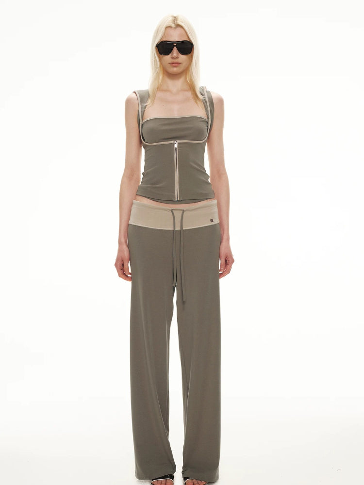 Lyocell Contrast Hoodie Set