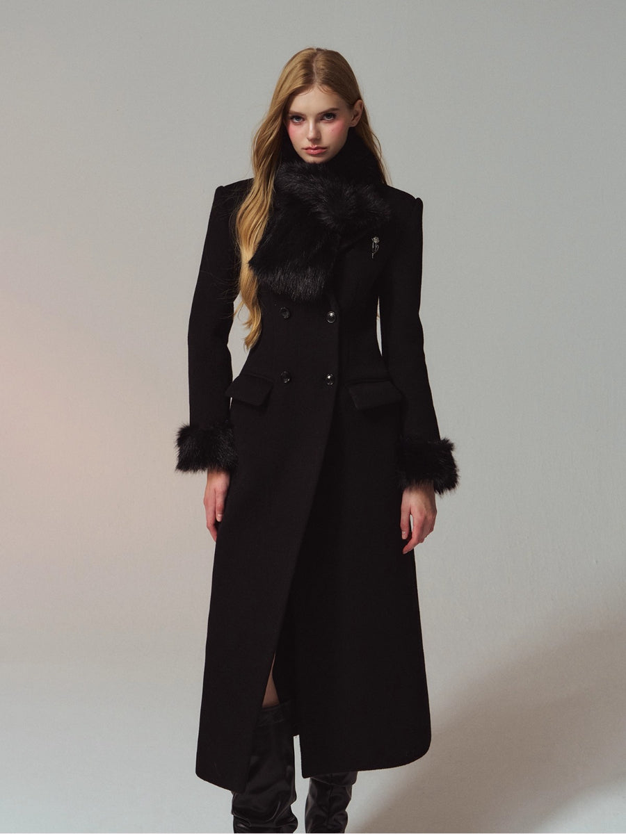 Merino Hourglass Double-Faced Wool Long Coat