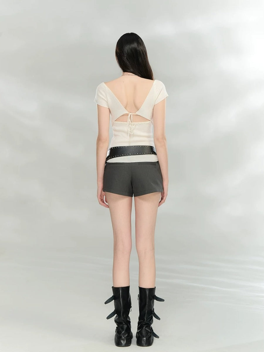 Back Tie Knit Top