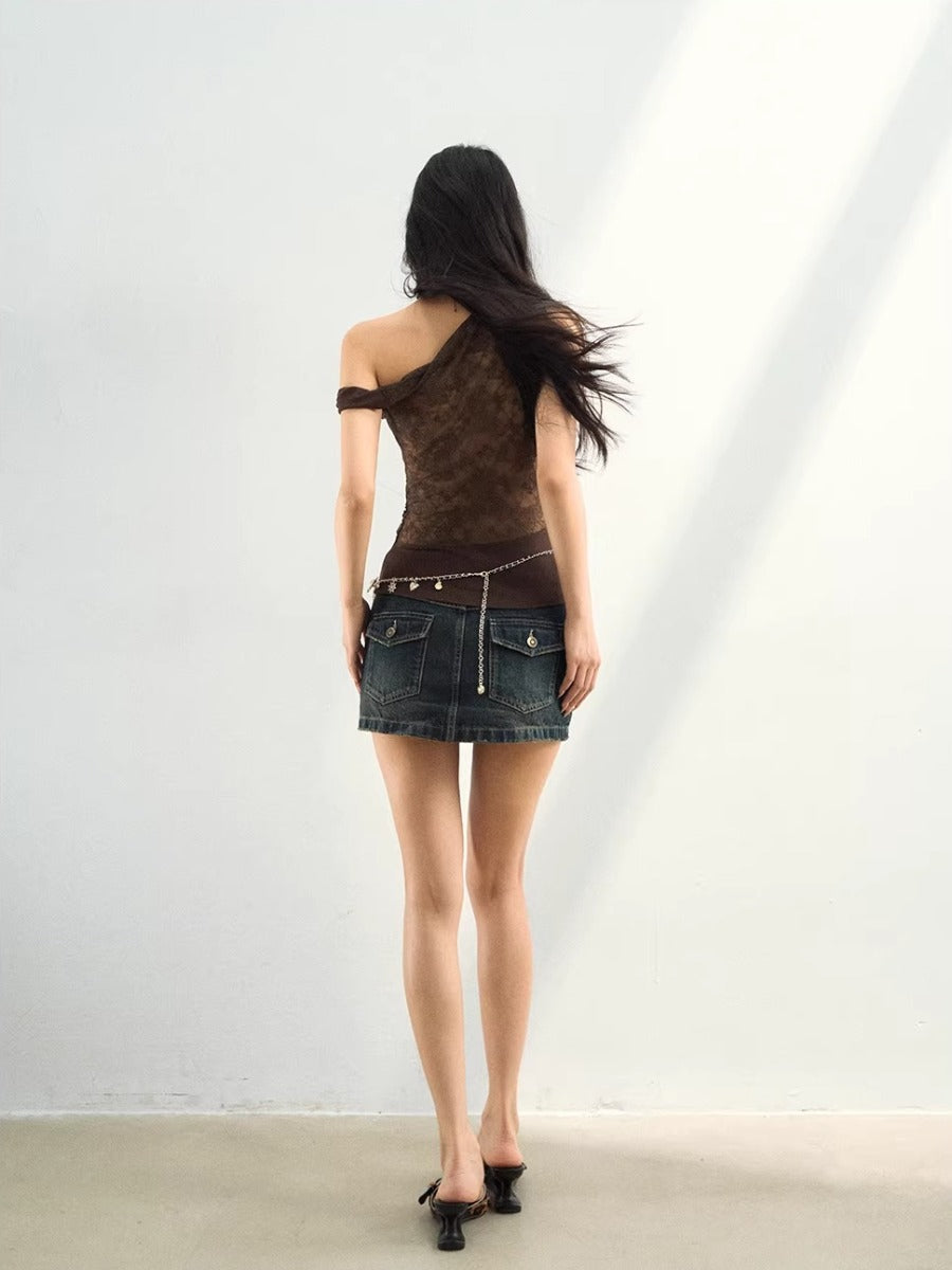 Asymmetric Lace Top