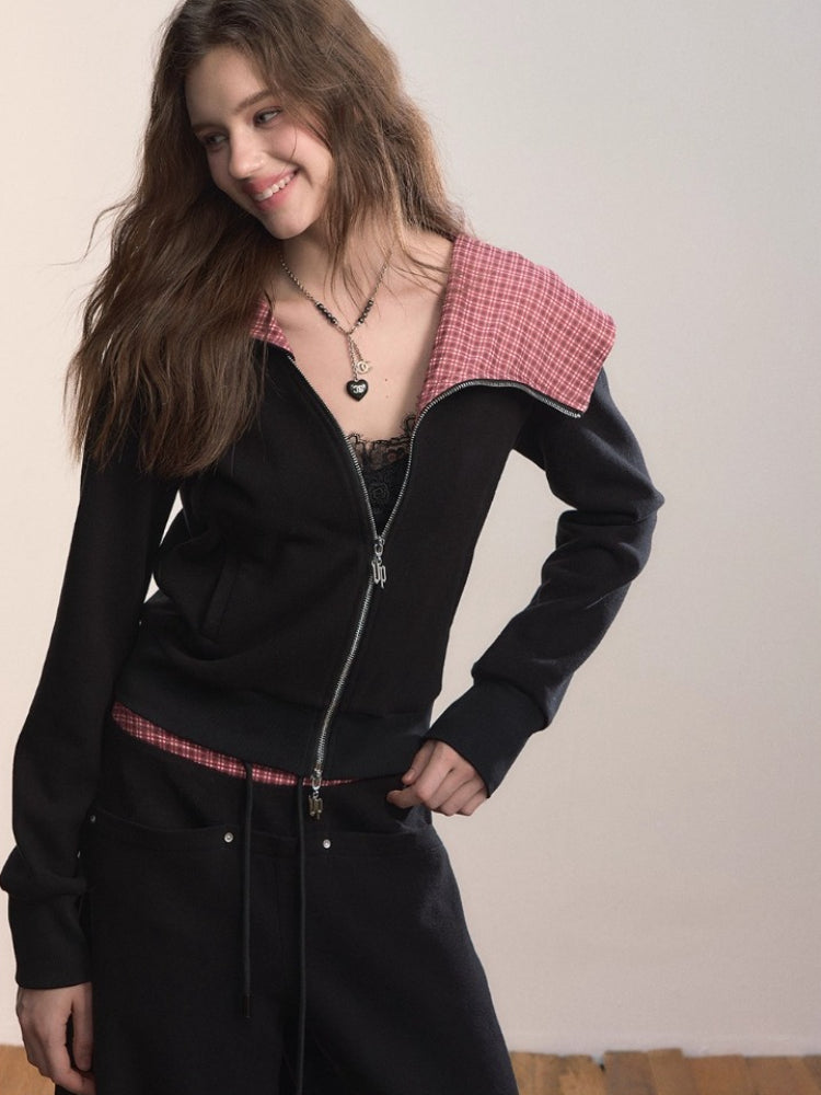 Black Short Asymmetric Hoodie