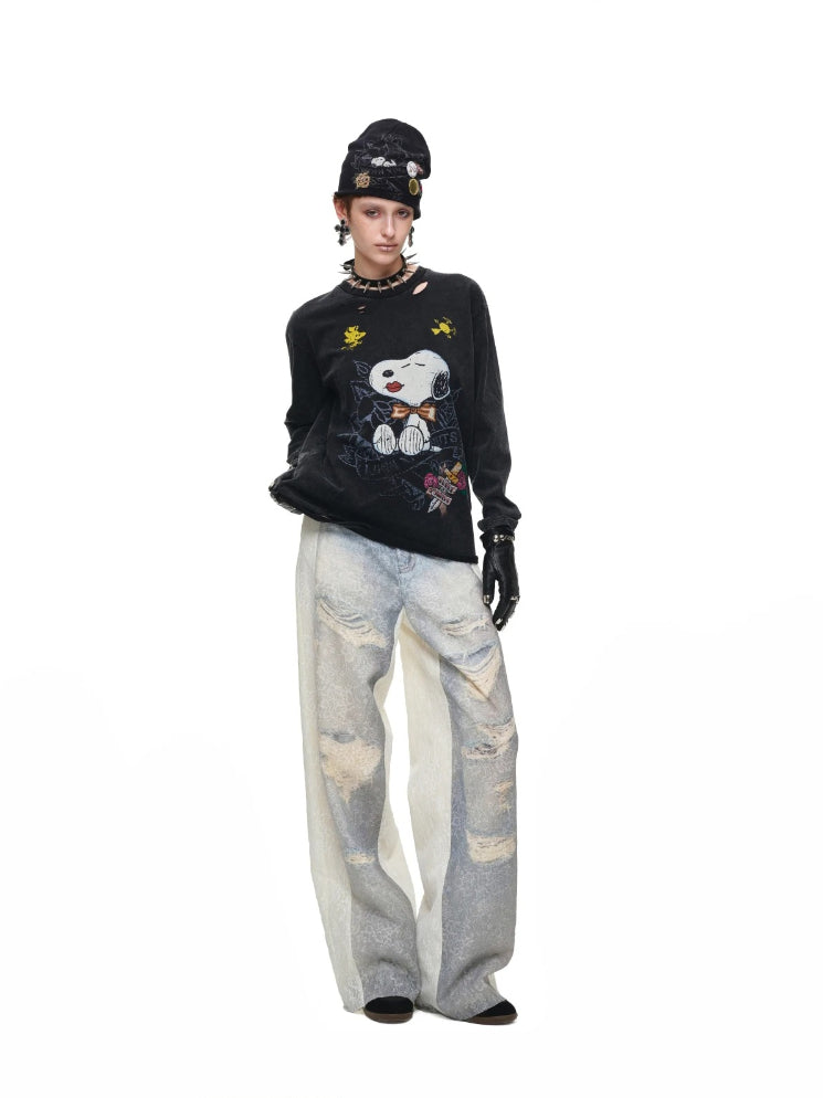 Distressed Snoopy Tee