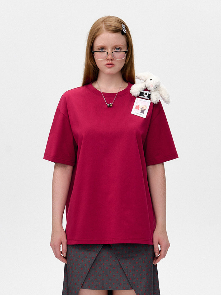 Short Sleeve Fashion Casual Solid Color Round Neck T-shirt