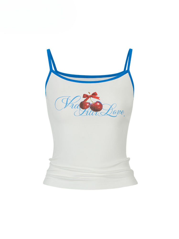 Colorblock Letter Print Cami Top