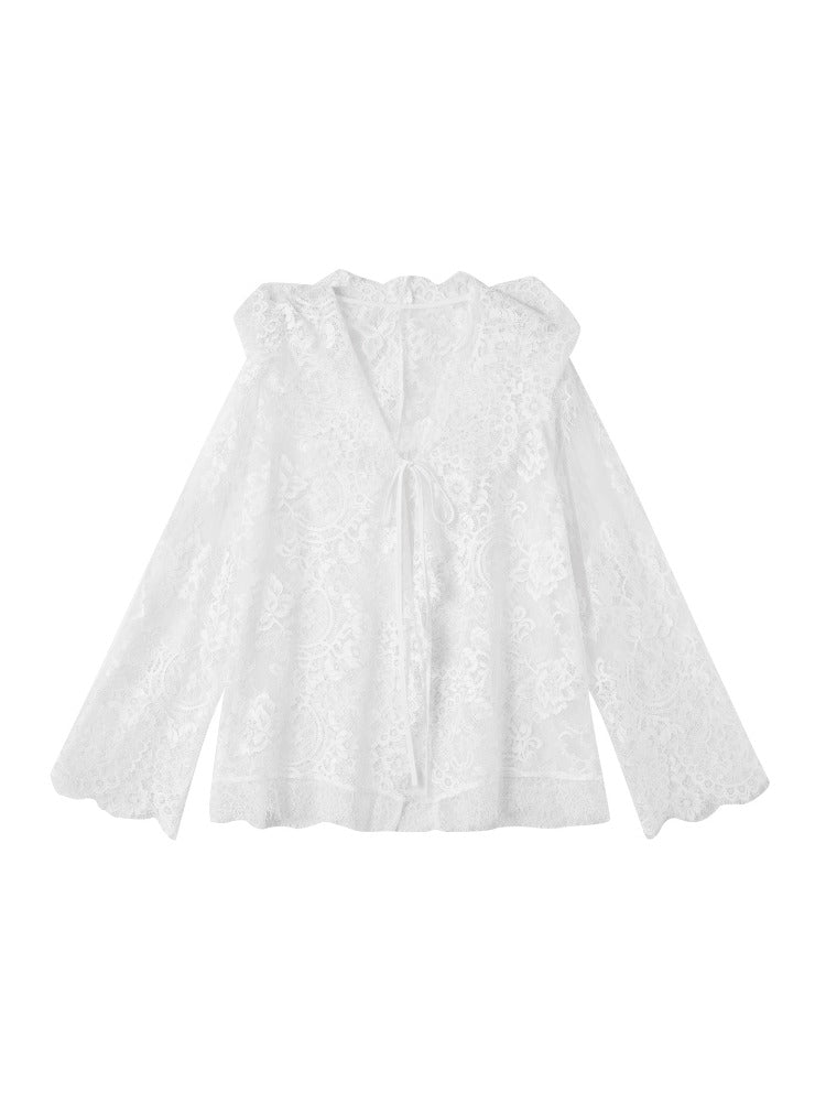White Lace Patchwork Blouse