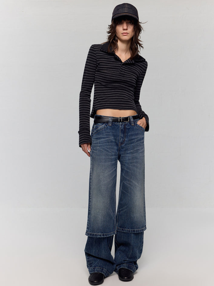 Removable Leg Design Wide-Leg Pants