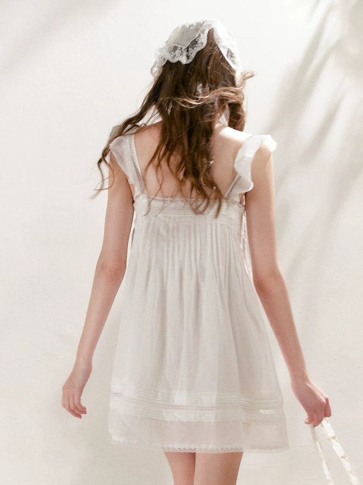 Pleated Lace Holiday Dress