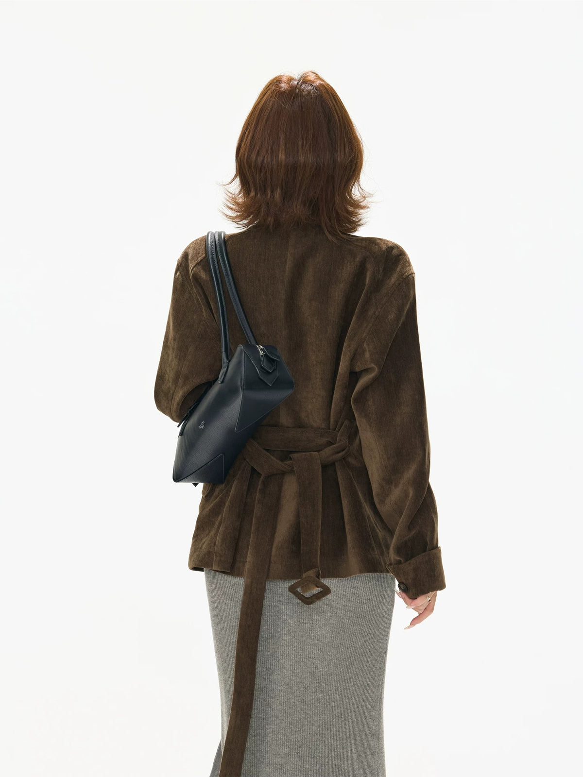 Vintage Stand Collar Belted Utility Jacket