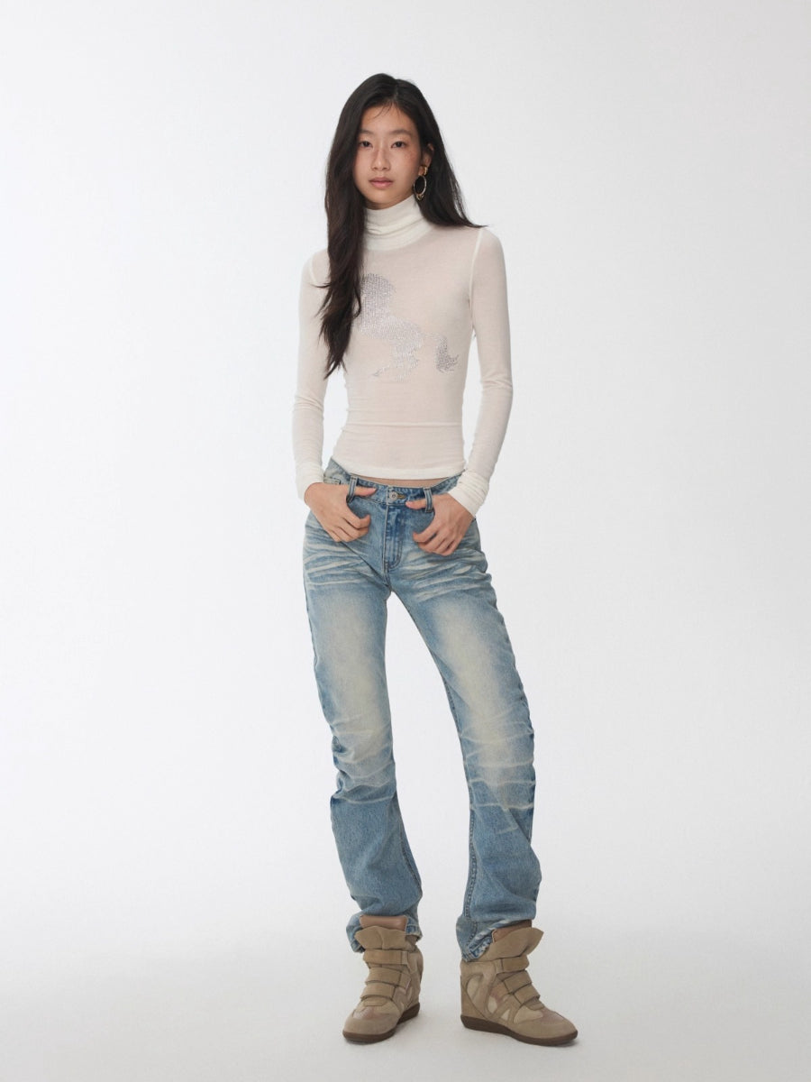 Crystal-Embellished Turtleneck