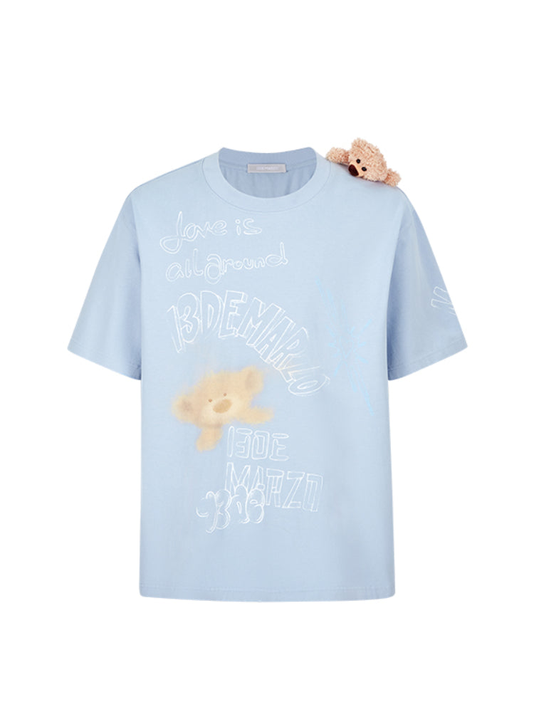 Graffiti Short Sleeve Loose Cotton T-shirt