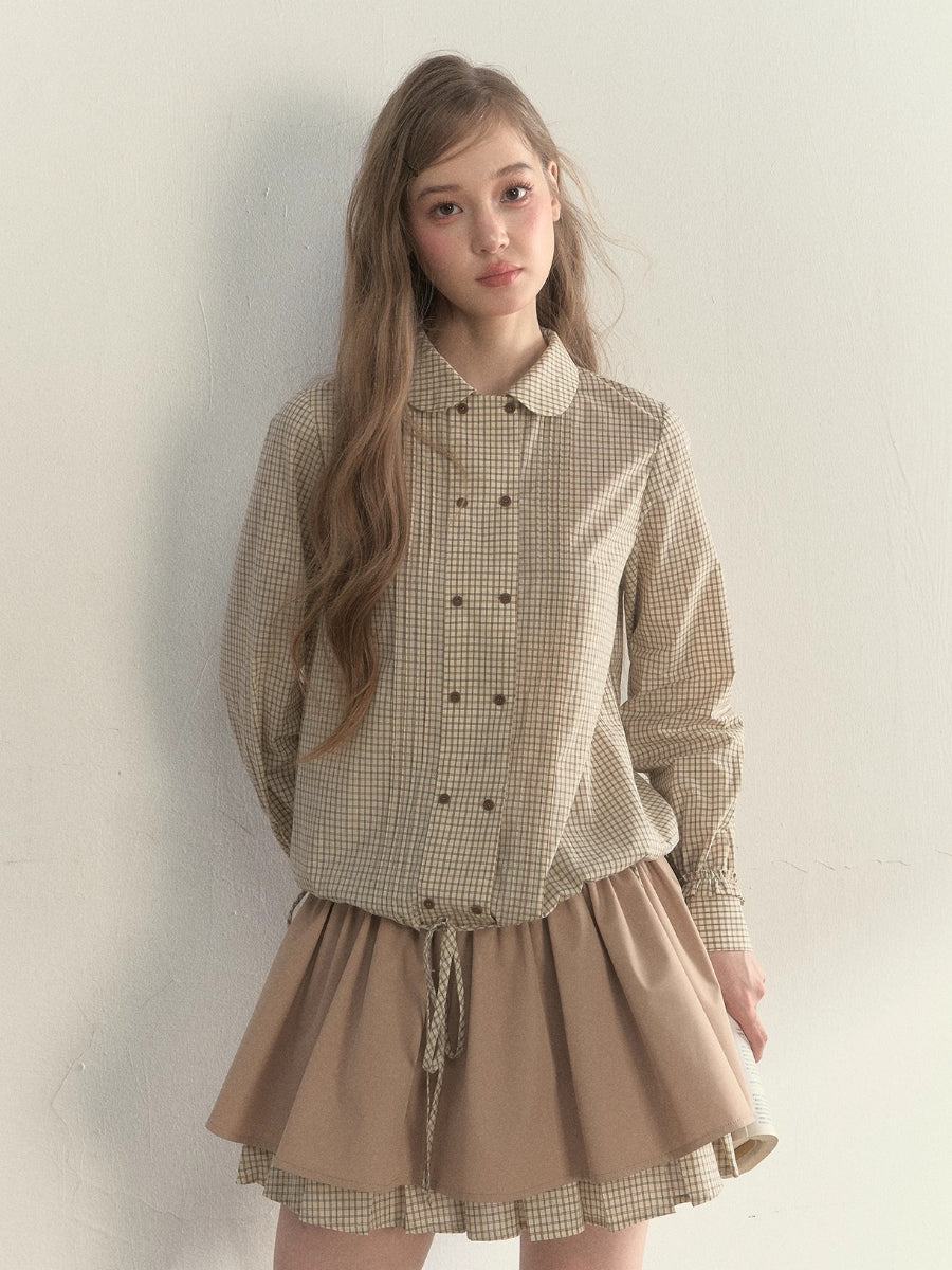 Vintage Doll Collar Double-Breasted Shirt