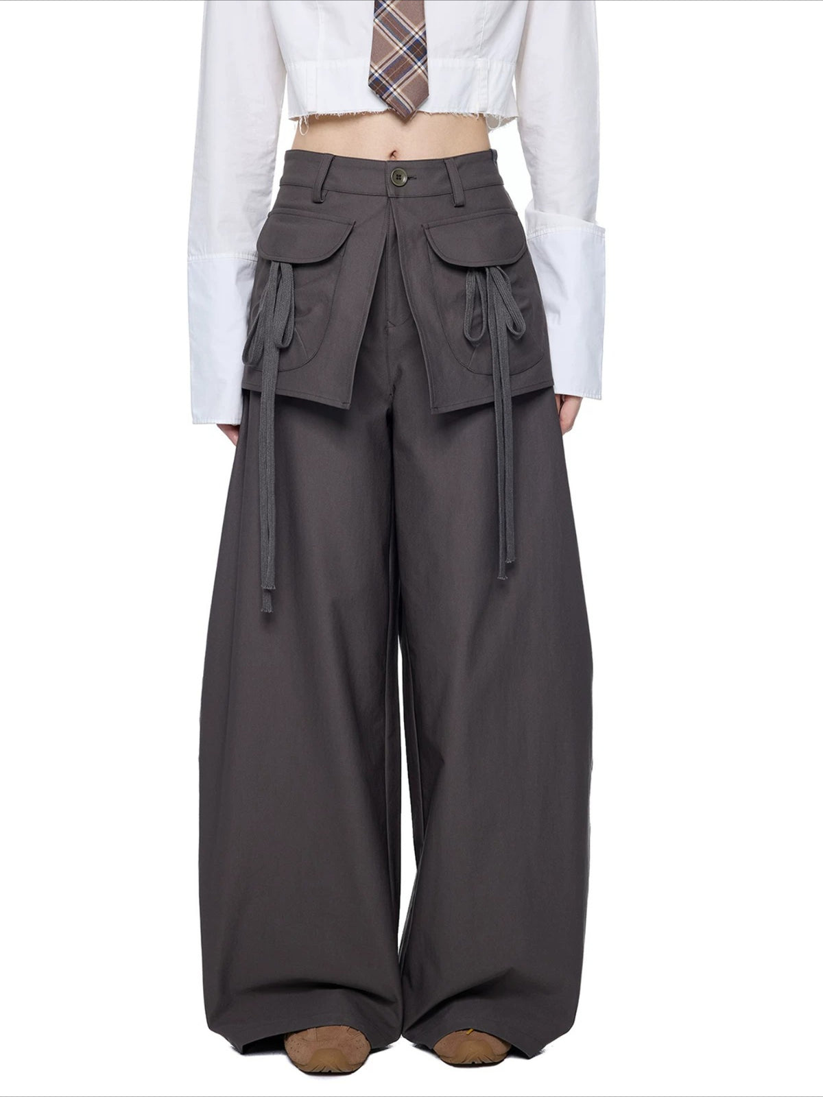 Drawstring Wide Leg Pants