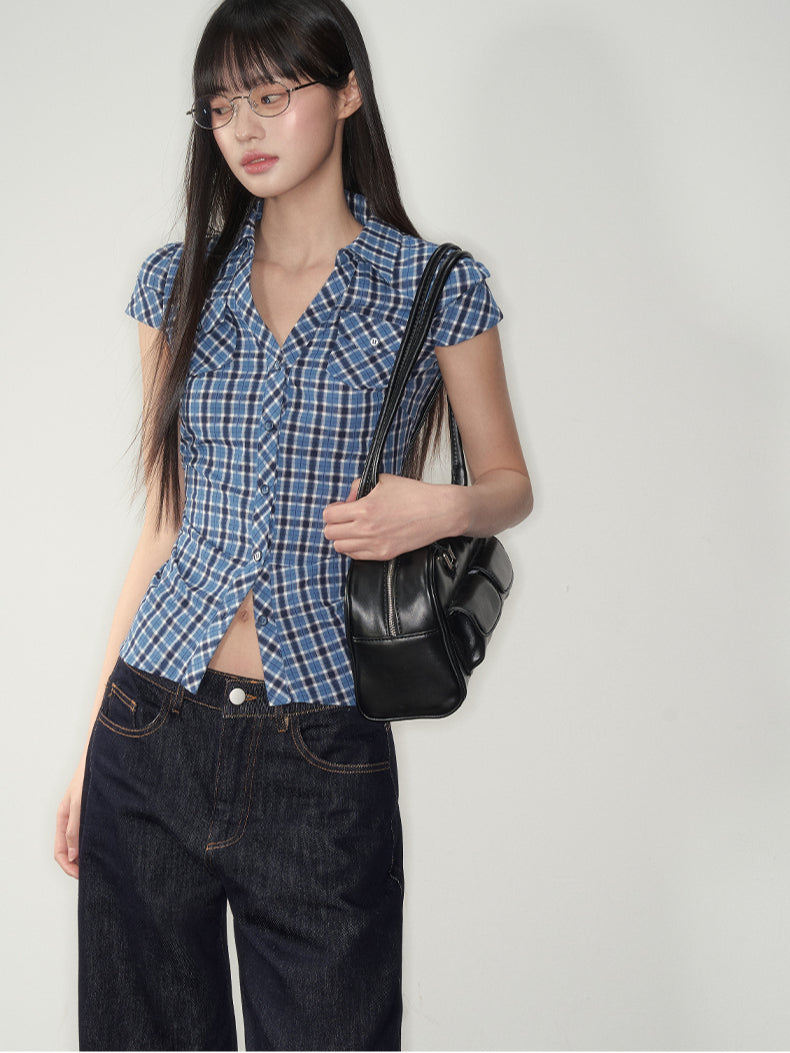 Blue & Pink Fitted Pocket Shirt