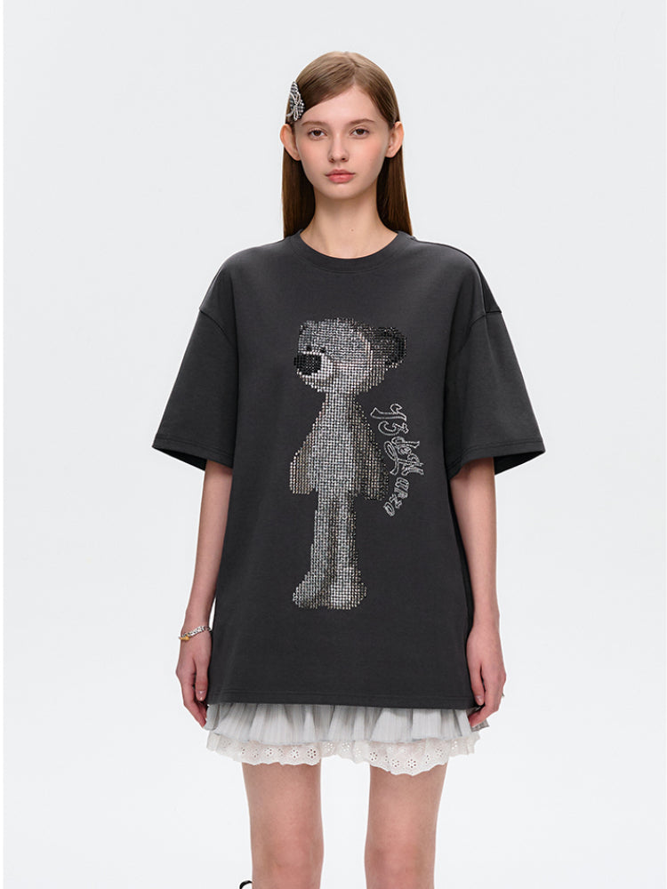 Doll Imitation Diamond Short-sleeve T-shirt
