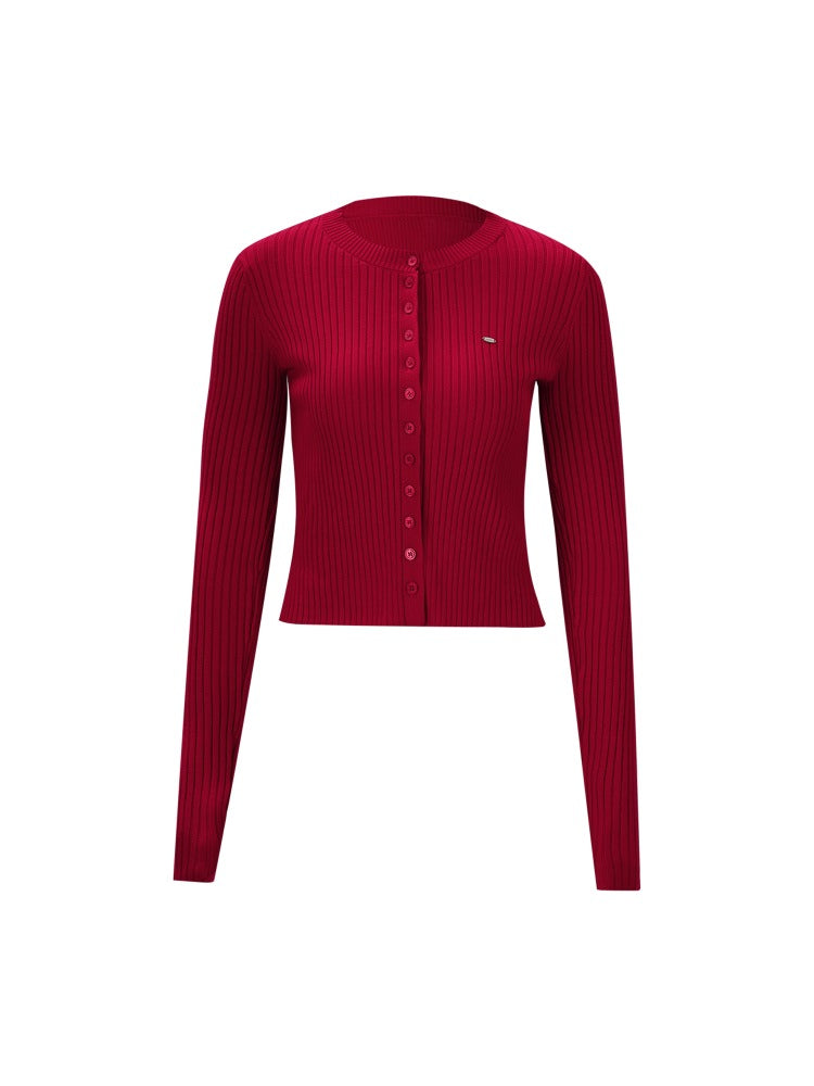 Red Knit Cardigan & Vest Set