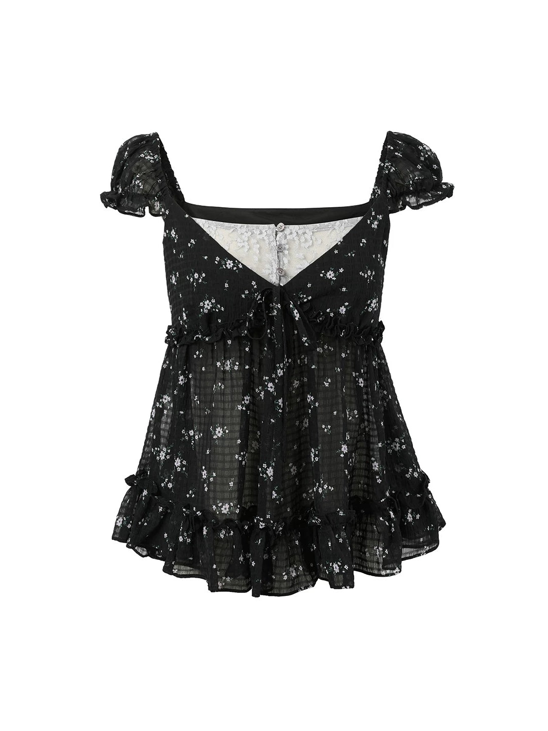 Faux Layer Lace Top