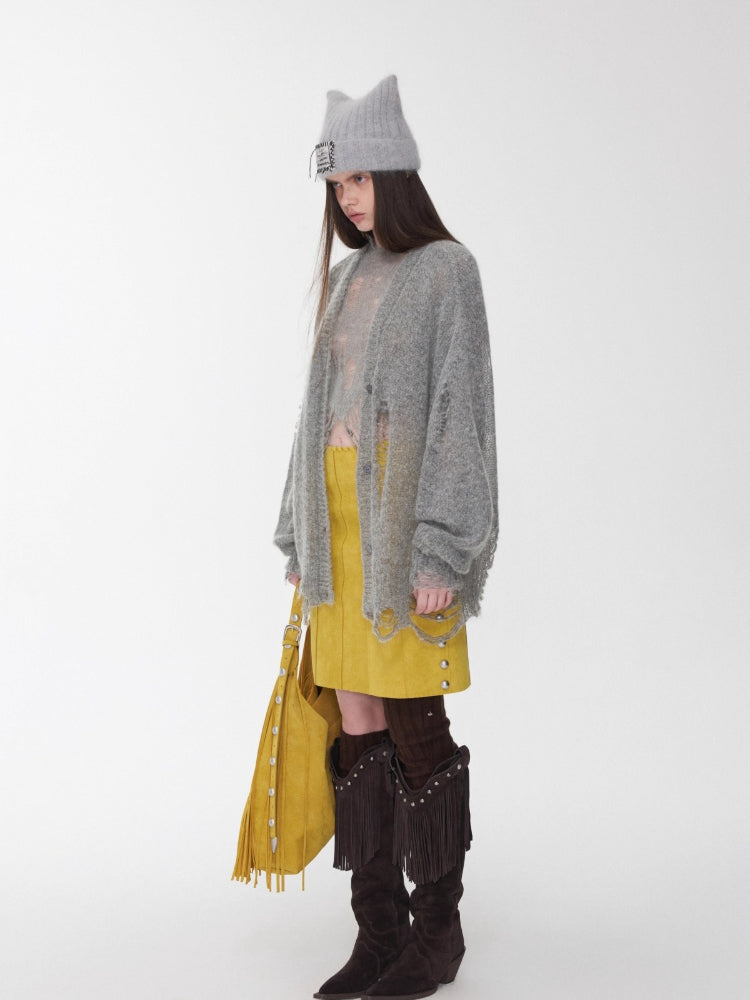 Mohair Star Cutout Cardigan