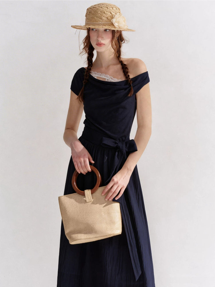 Lace Cowl-Neck Maxi Dress
