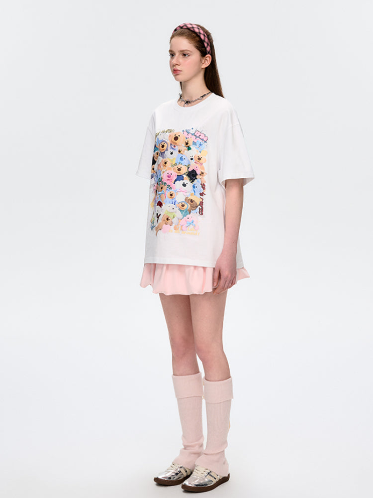 Doll Collection Illustration Cotton T-Shirt