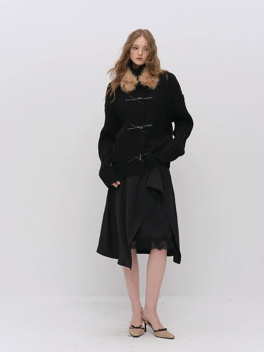 Asymmetric Satin Skirt