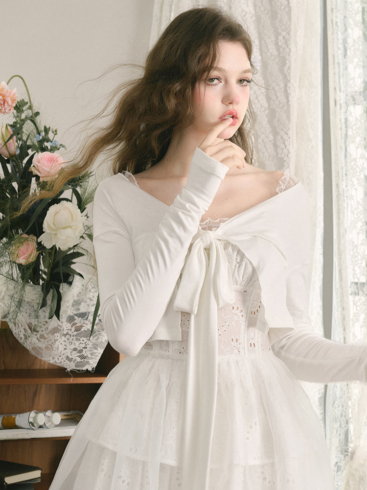 French Bow Knit Cardigan