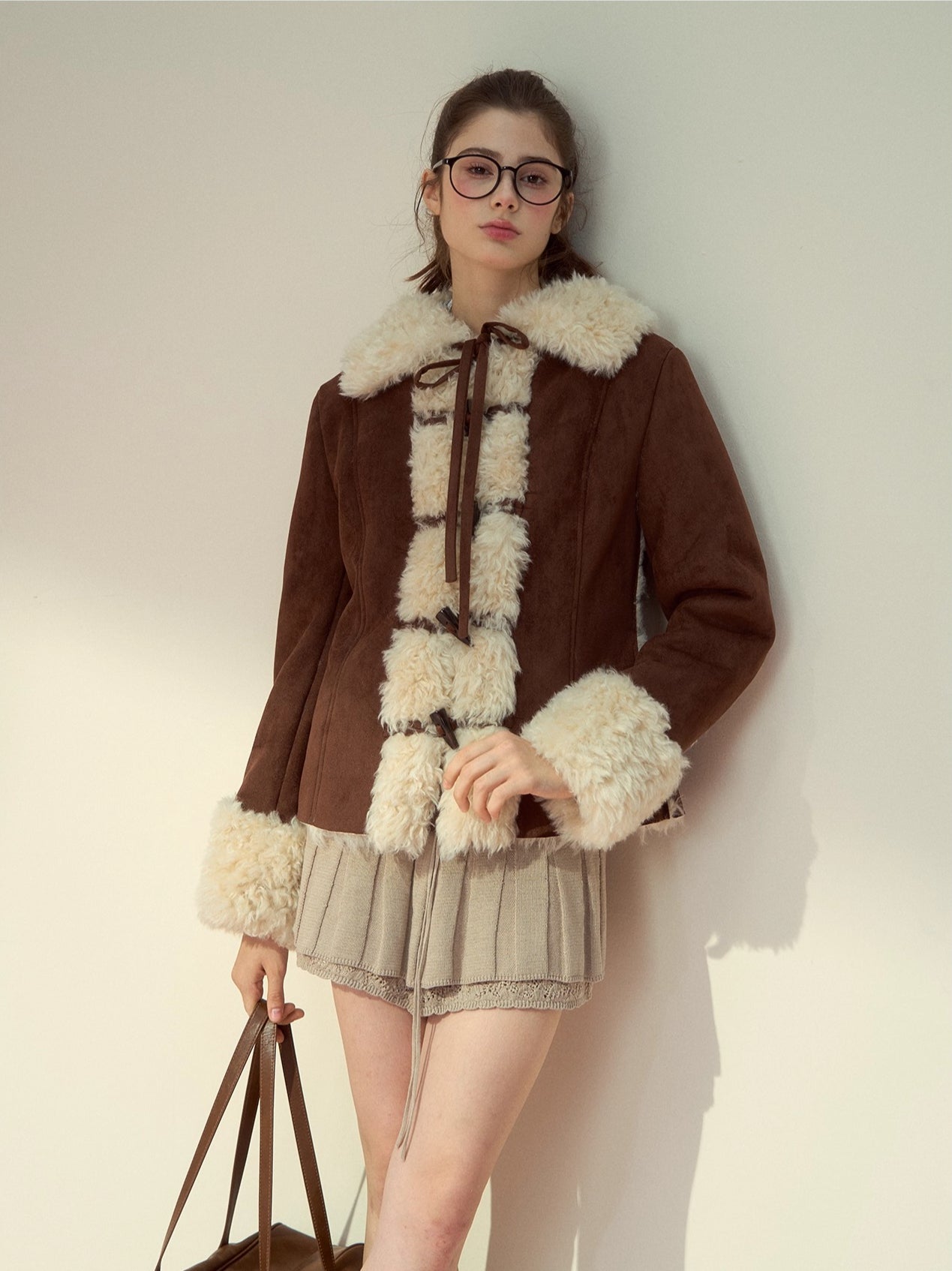 Suede Fleece Toggle Coat