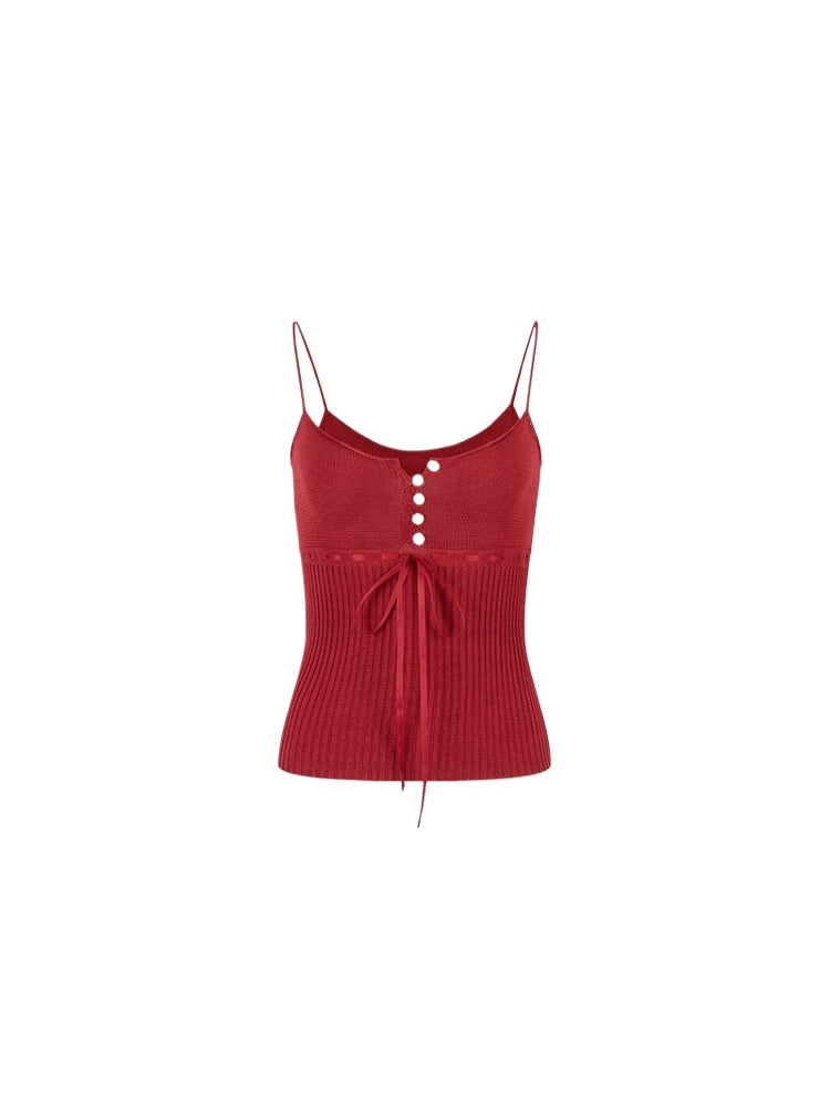 Button Lyocell Knit Tank Top