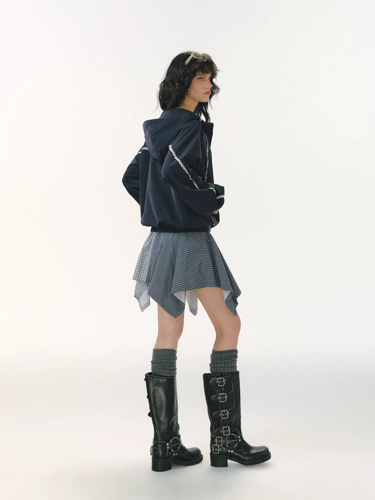Lace Patchwork Hooded Jacket