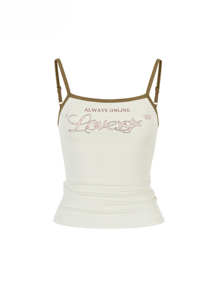 Color-Block Letter Print Camisole