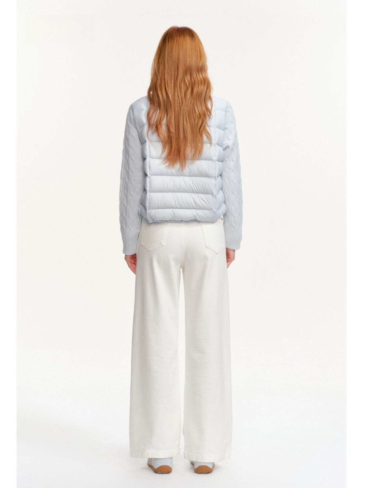 Cable Knit Panel Down Jacket