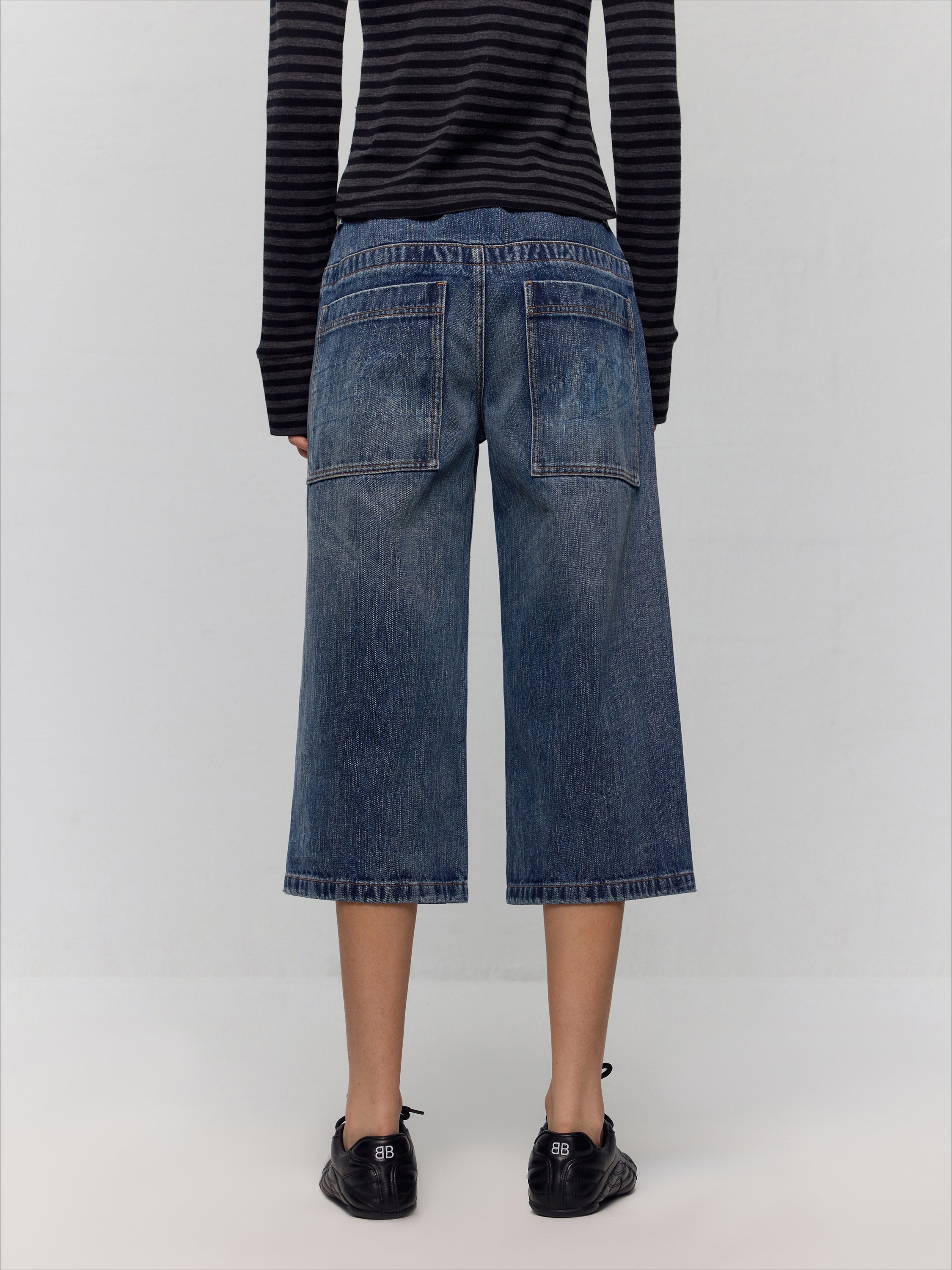 Removable Leg Design Wide-Leg Pants