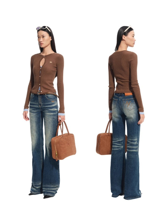 Perth Cutout Contrast Cardigan