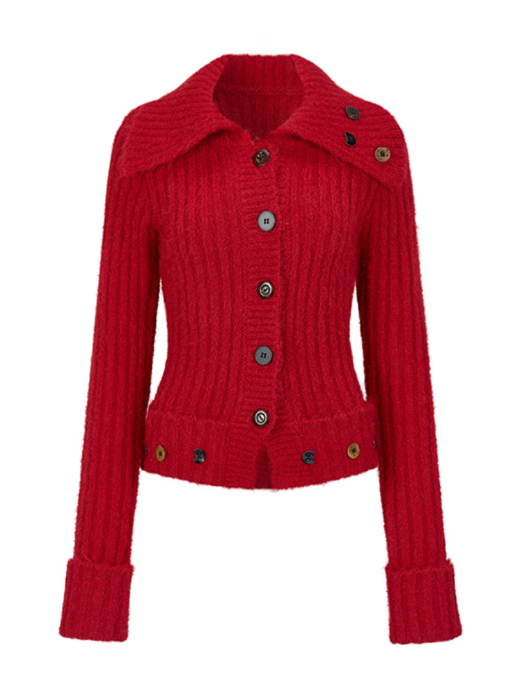 Wool Button Knitted Cardigan