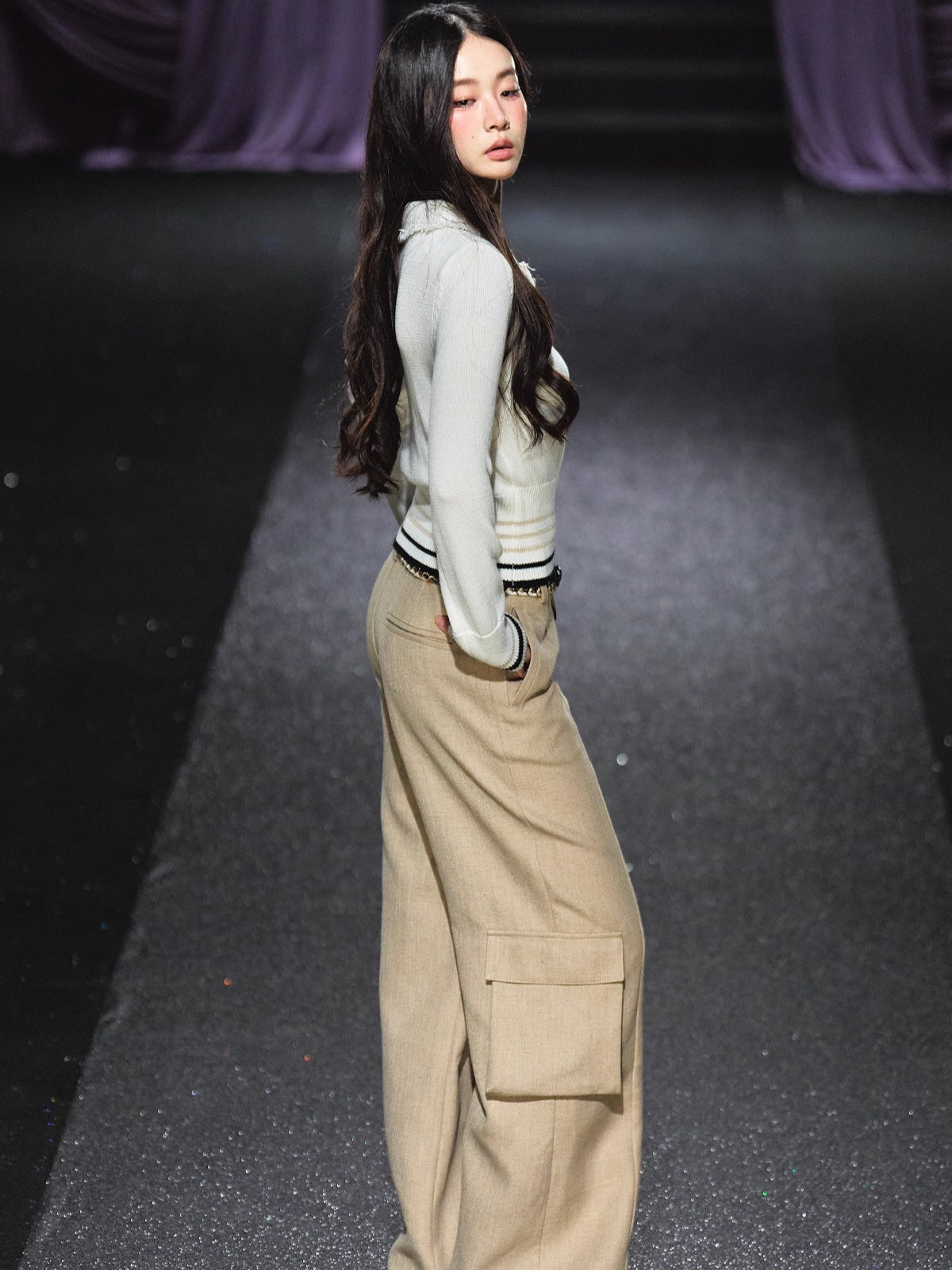 Belted Utility Wide-Leg Trousers