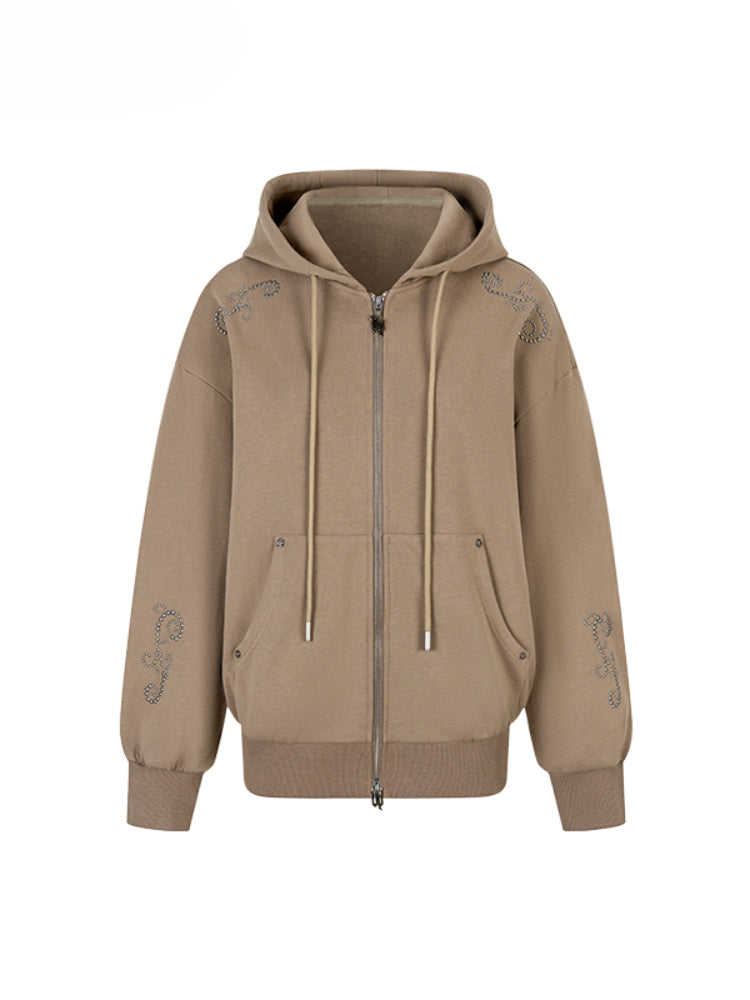 Rivet Loose Zip-up Hoodie
