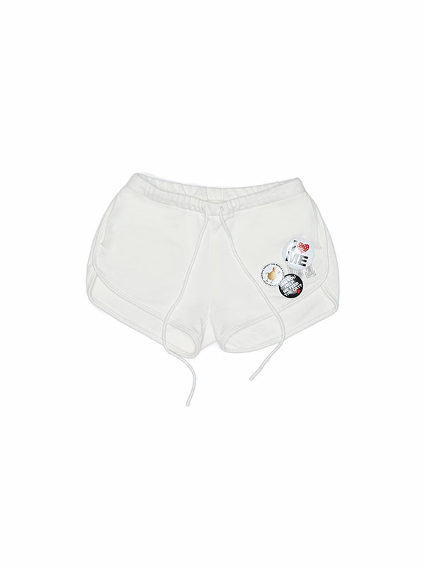 Badge-Embellished U-Trim Printed Sport Sweat Shorts