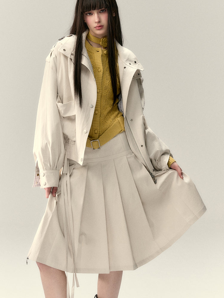 Plaid Patchwork Oversized Large Pockets Jacket