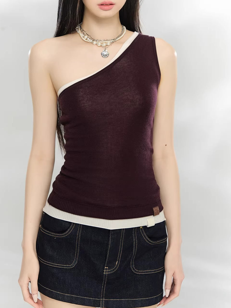 Asymmetrical Knit Tank Top