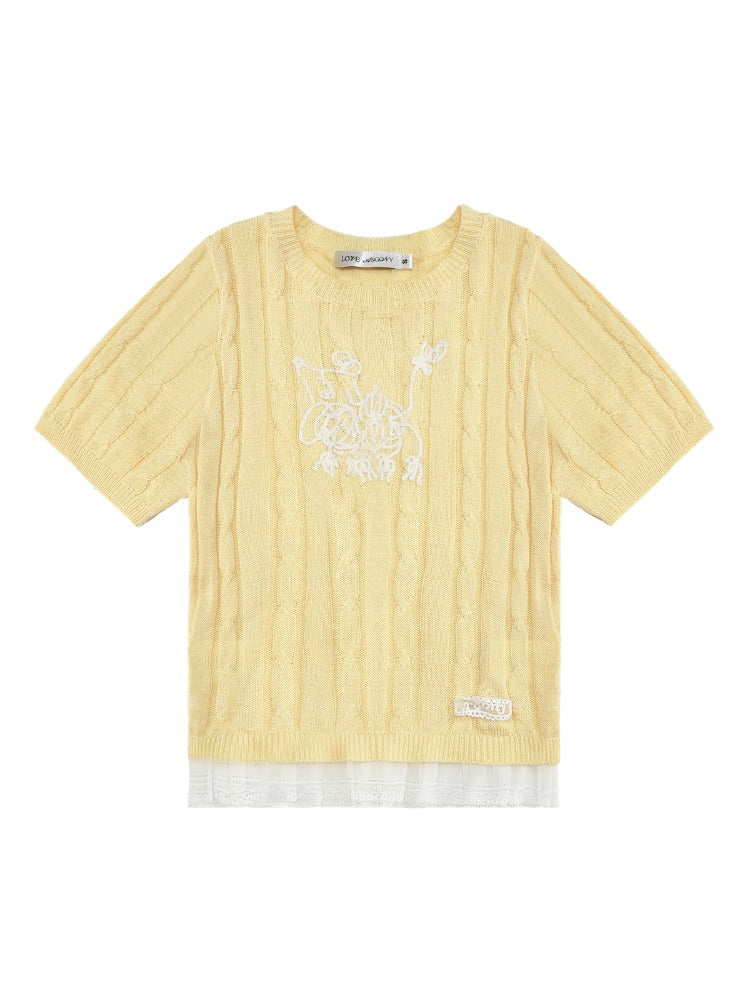 Washed Blade-Cut Wide-Leg Jeans