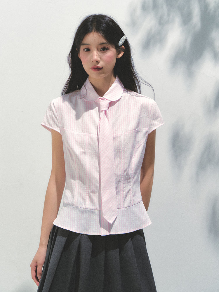 Pink Checkered Colorful Button Tie Shirt