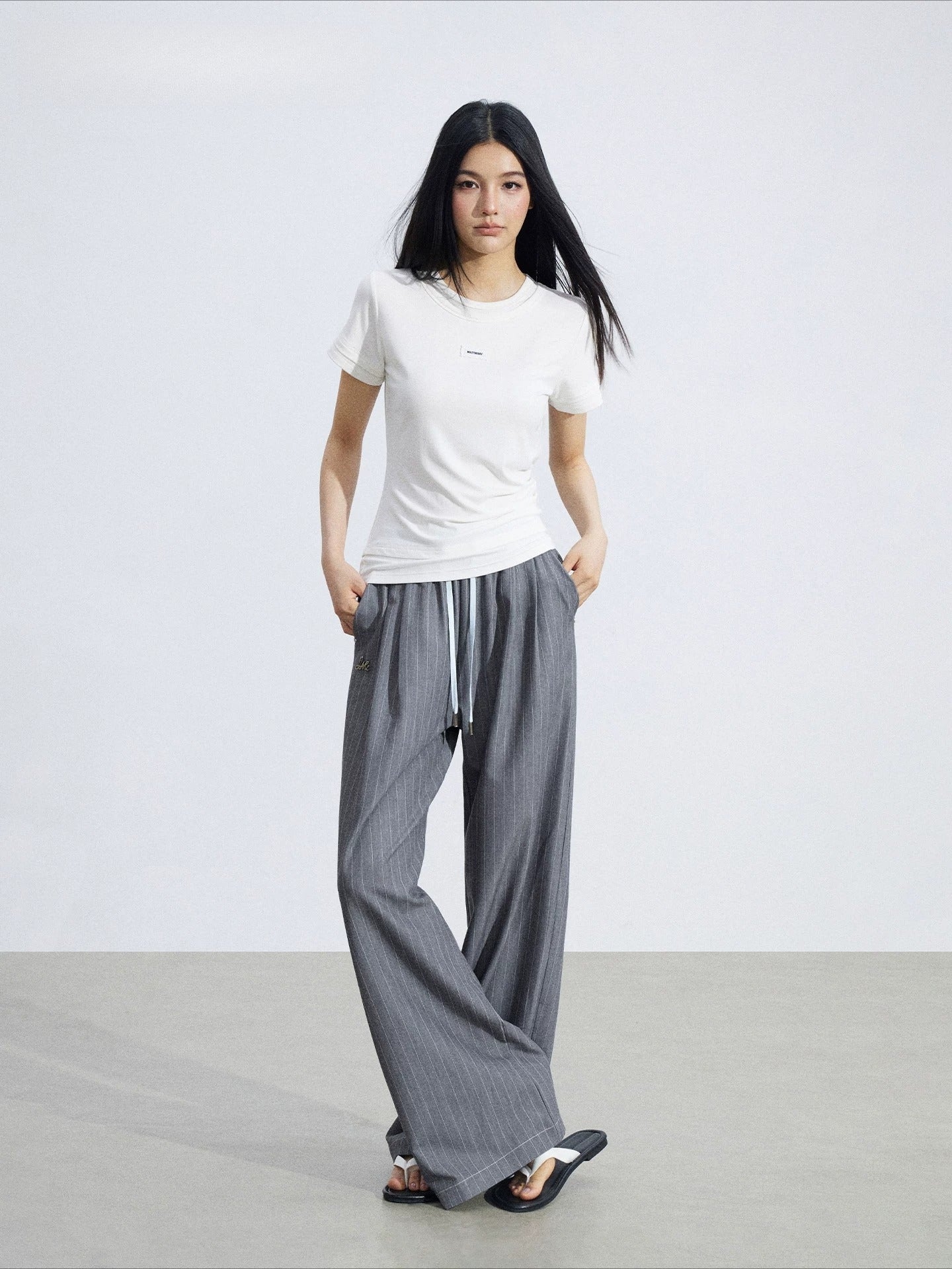 Striped Wide-Leg Pants