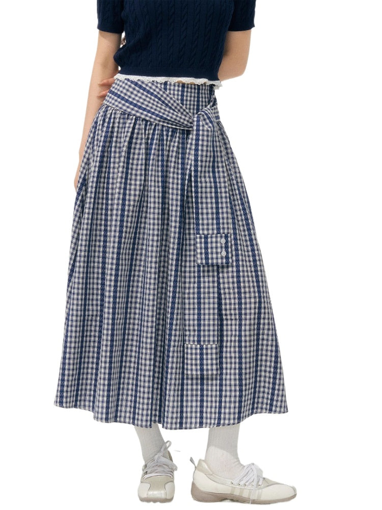Plaid Mid-Length High-Waisted A-Line Skirt