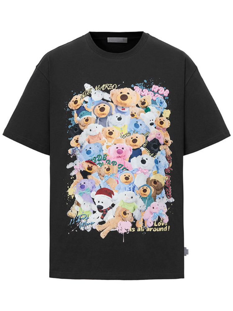 Doll Collection Illustration Cotton T-Shirt