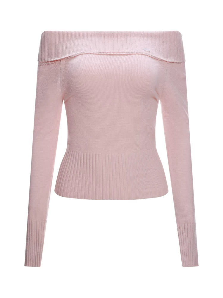 Off Shoulder Knit Sweater