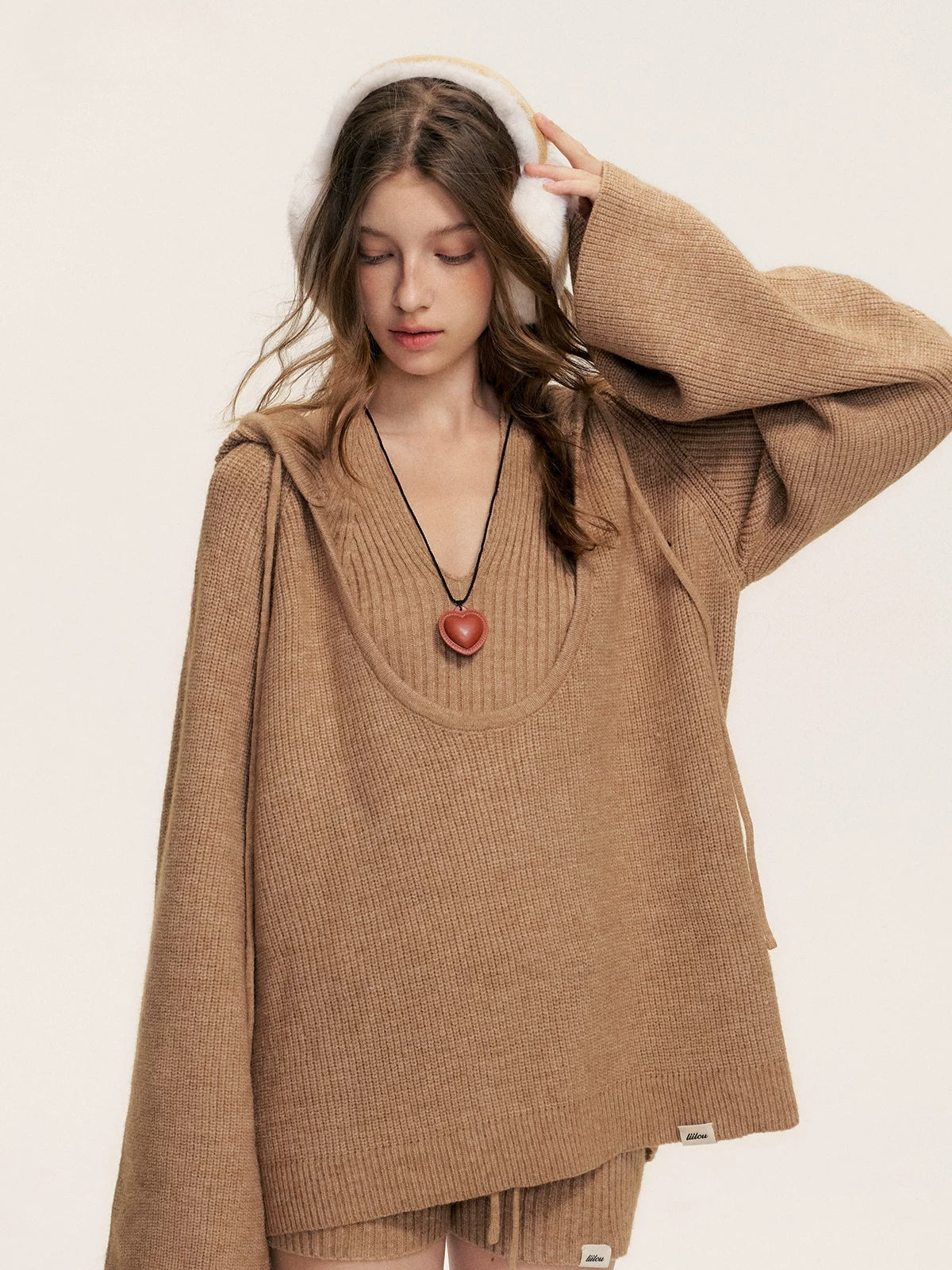 Halter Hooded & Three Piece Knit Set