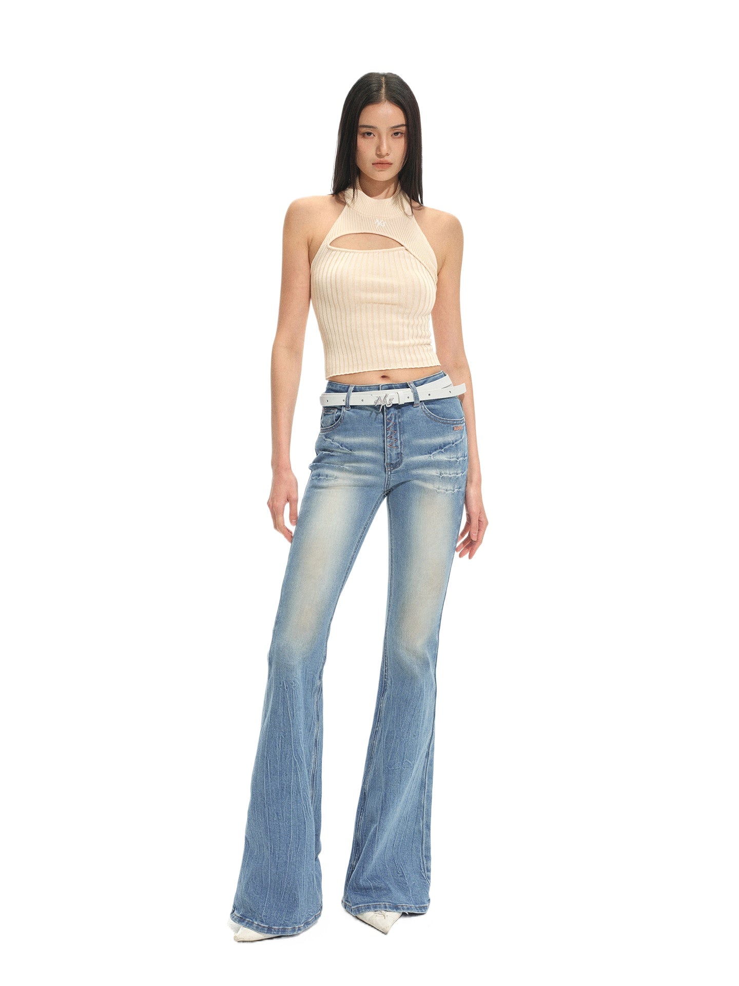 Olympia Halter Neck Knit Top