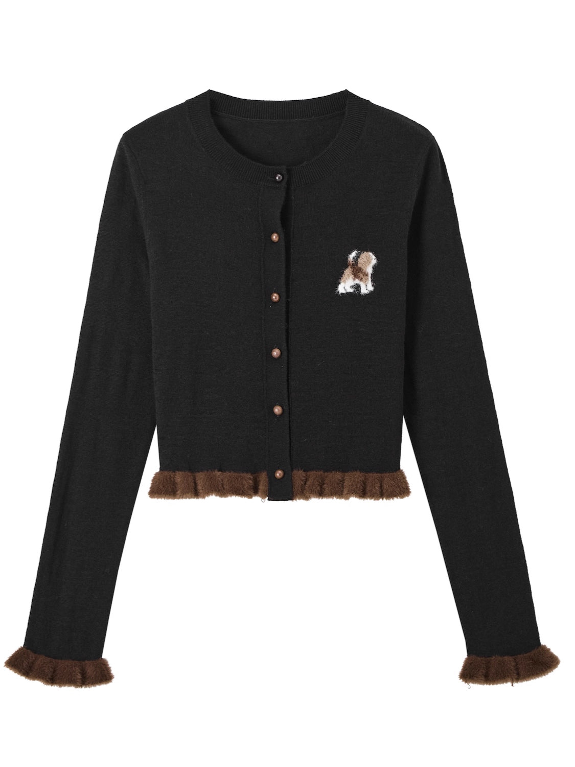 Fluffy Puppy Ruffle Knit Cardigan